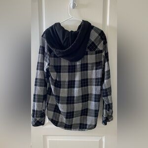 Black Flanel Hoodie